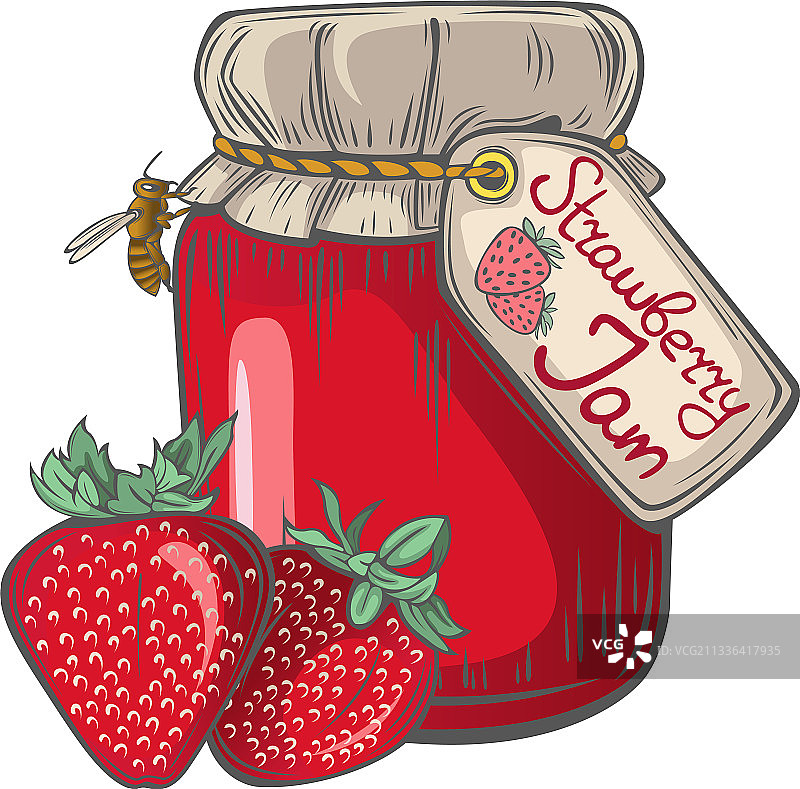 草莓酱罐图片素材