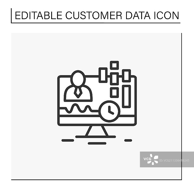 实时客户数据线性图标图片素材