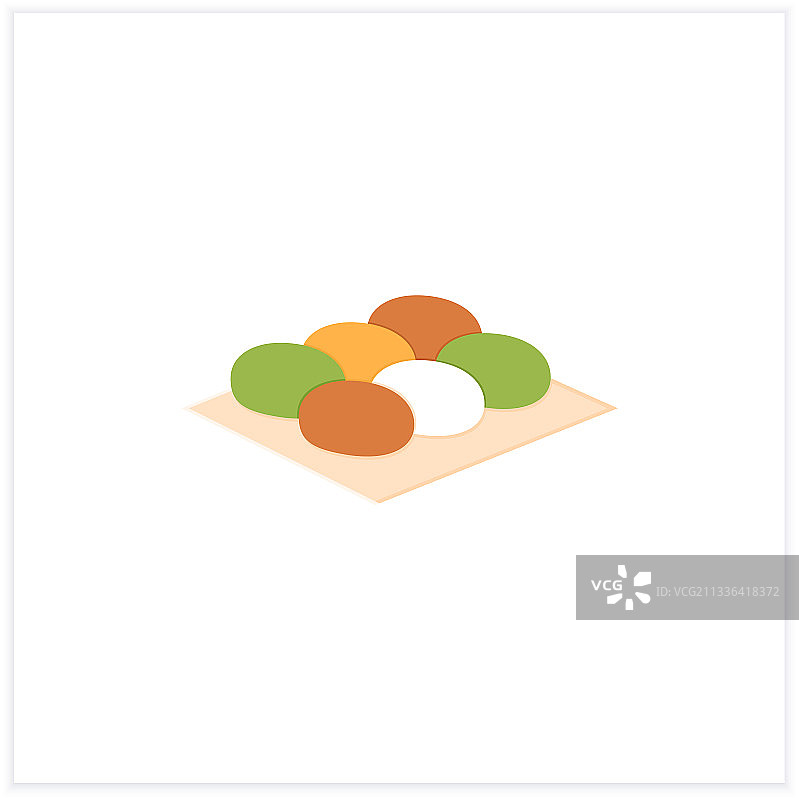 牡丹饼扁平图标图片素材