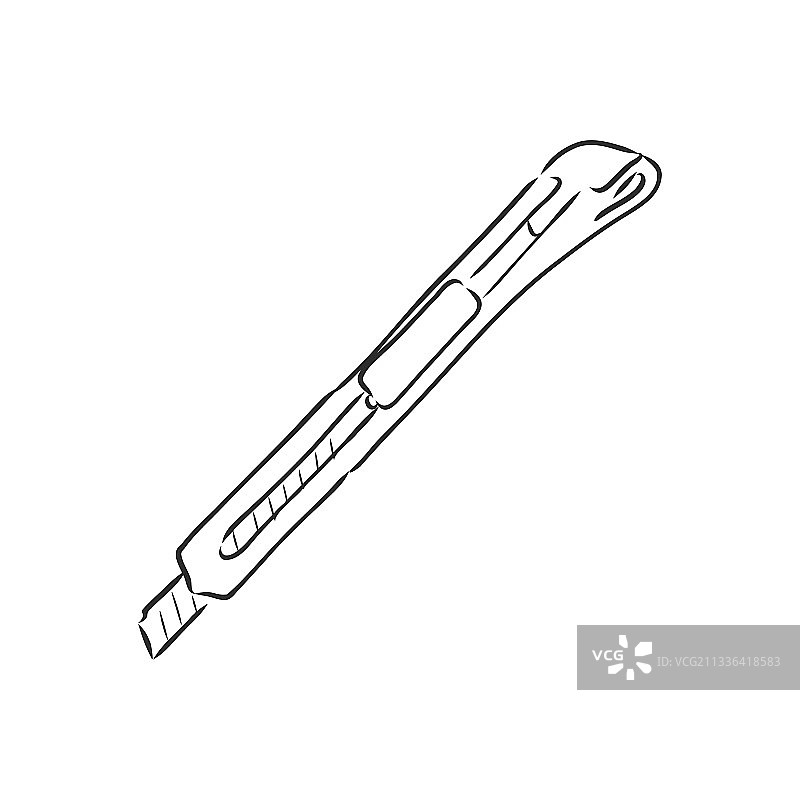 白色背景纸上的裁纸刀图标图片素材