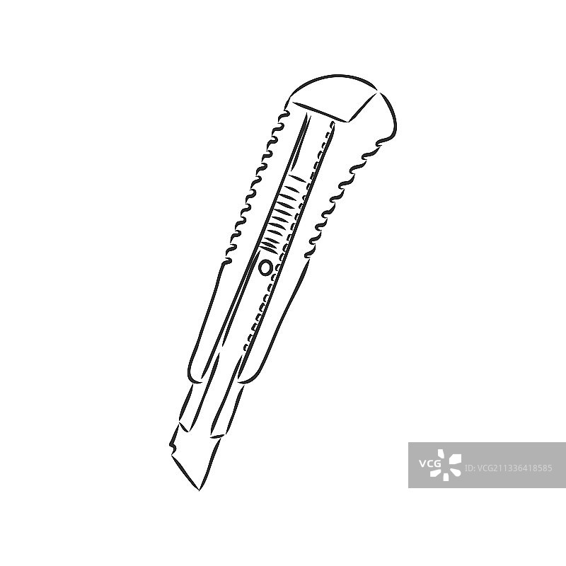 白色背景纸上的裁纸刀图标图片素材