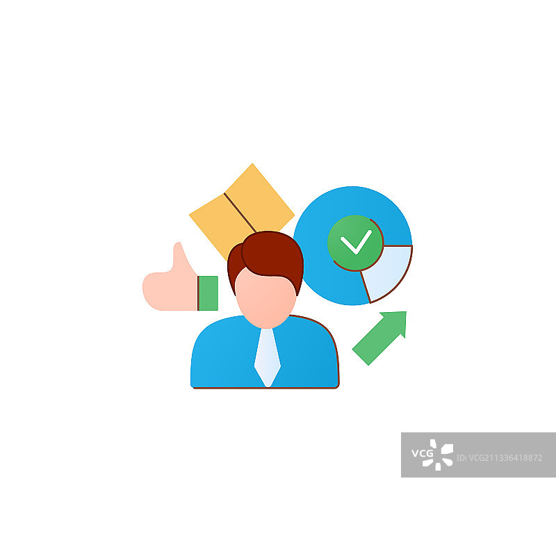 选举获胜者扁平图标图片素材