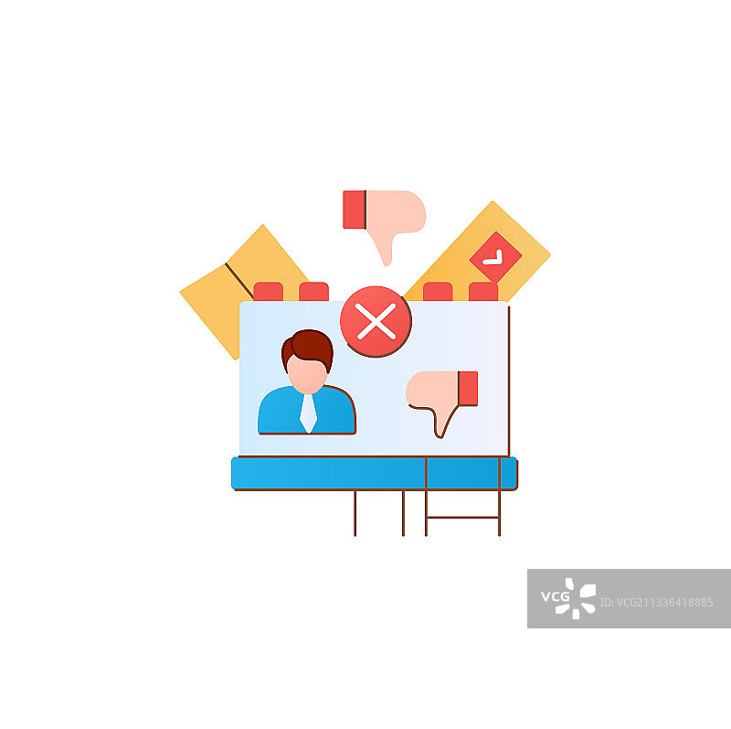 负面广告扁平图标图片素材