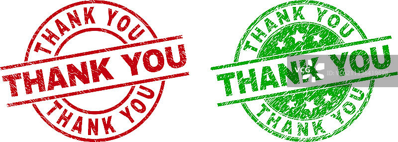 感谢圆形印章（粗糙纹理）图片素材