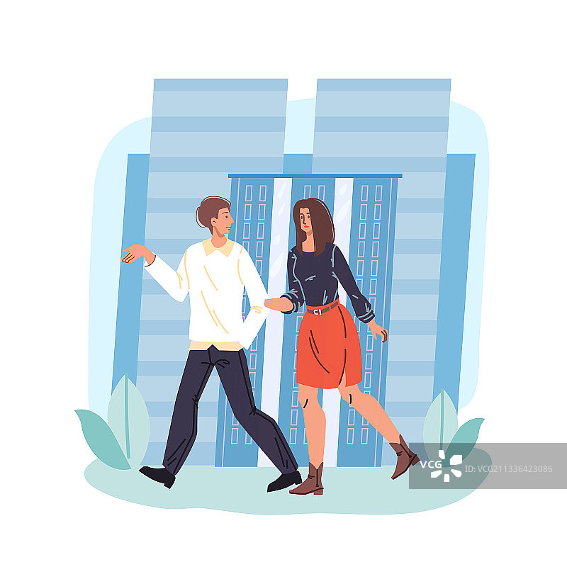 扁平卡通情侣爱与友谊图片素材