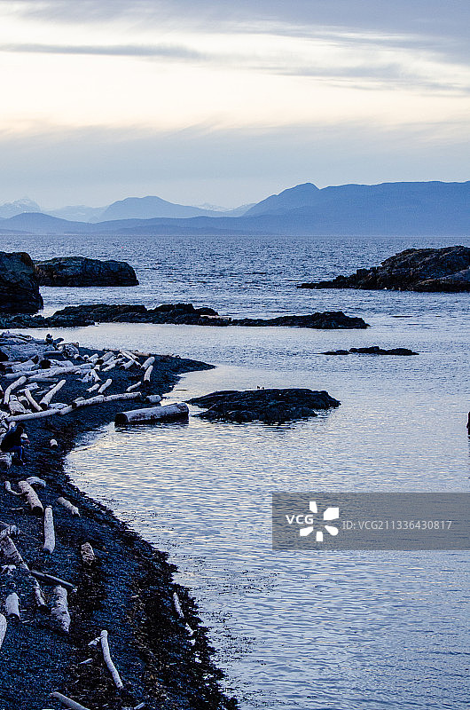 加拿大温哥华岛落日海景图片素材