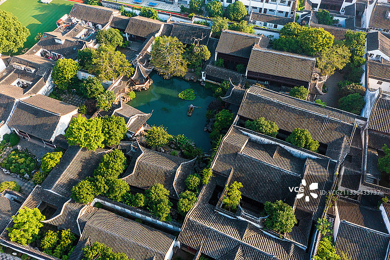 航拍苏州网师园图片素材