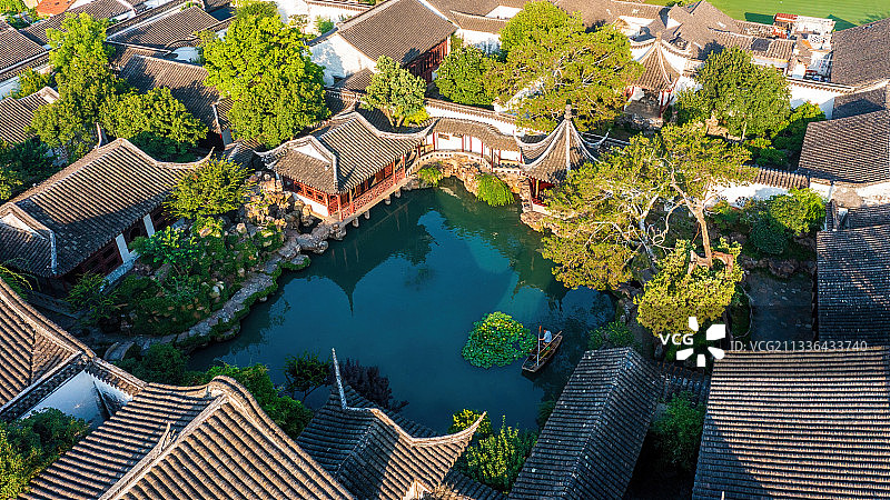 航拍苏州网师园图片素材