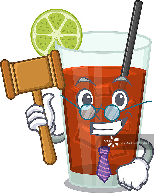 古巴自由鸡尾酒吉祥物智者法官设计图片素材