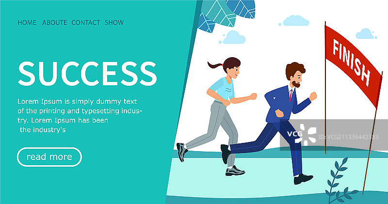 团队赛跑，到达终点图片素材