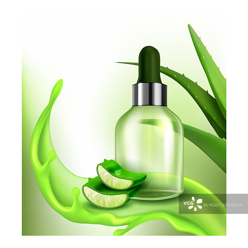 芦荟面部精华创意促销海报图片素材