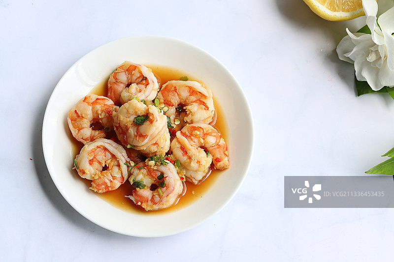 凉拌虾仁图片素材