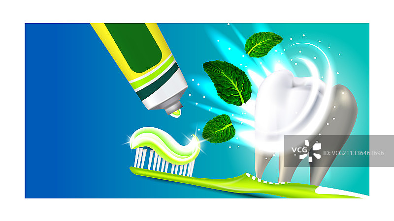 薄荷牙膏广告海报图片素材
