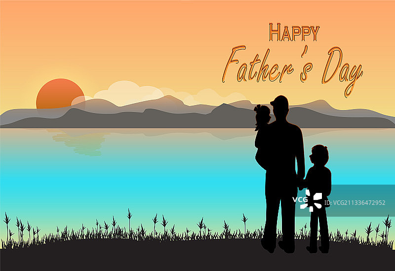 父亲与孩子们的父亲节图片素材