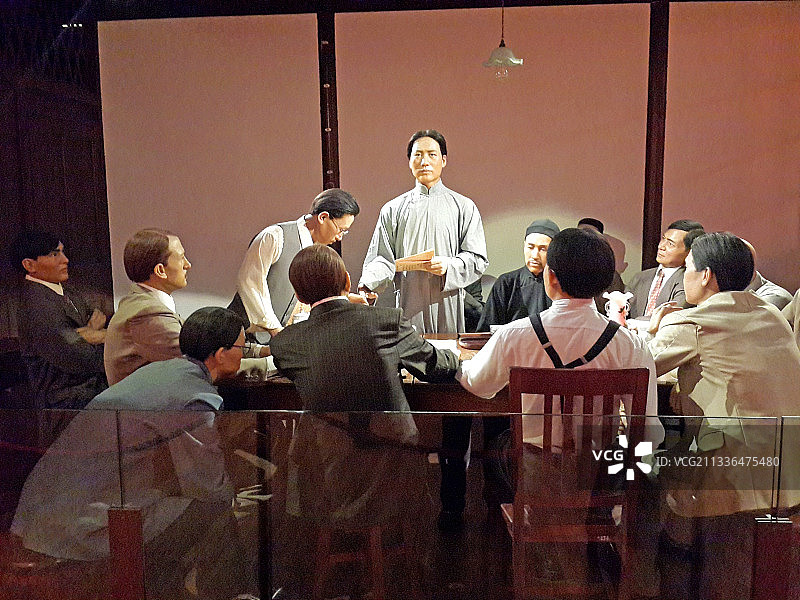 上海中共一大会址（中国共产党第一次全国代表大会纪念馆）参会者图片素材