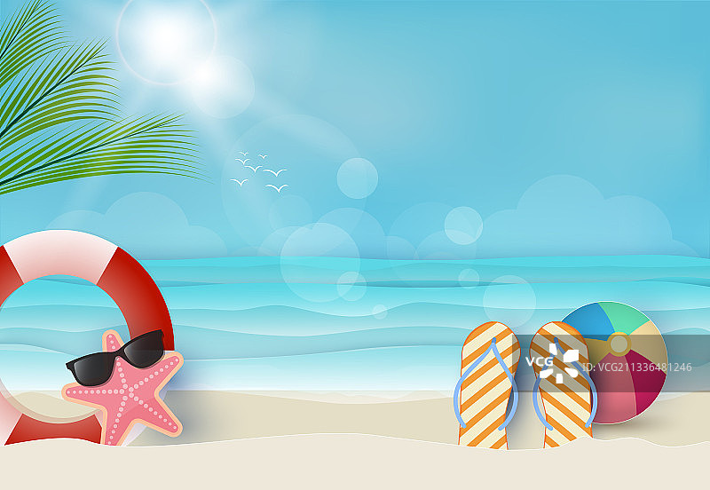 夏季假日蓝色航海背景图片素材