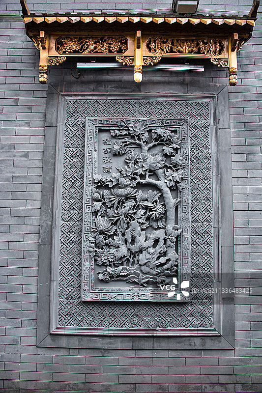 甘肃临夏八坊十三巷国家非物质文化遗产砖雕工艺图片素材