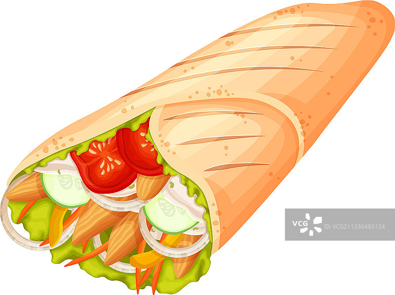 沙瓦玛或鸡肉卷图标图片素材