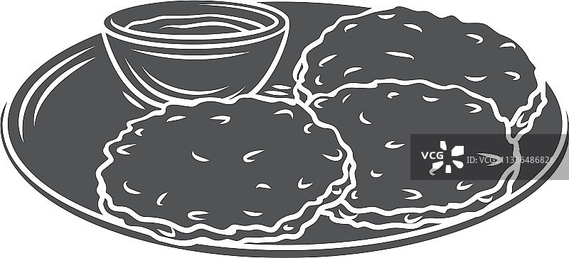 马铃薯饼食品字形图标图片素材