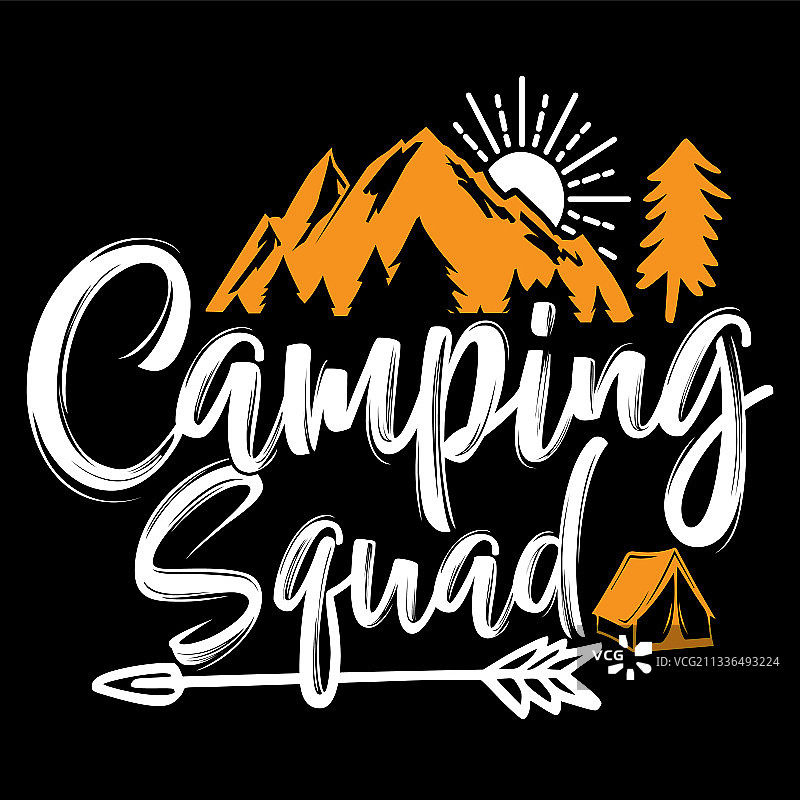 露营队复古语录设计图片素材