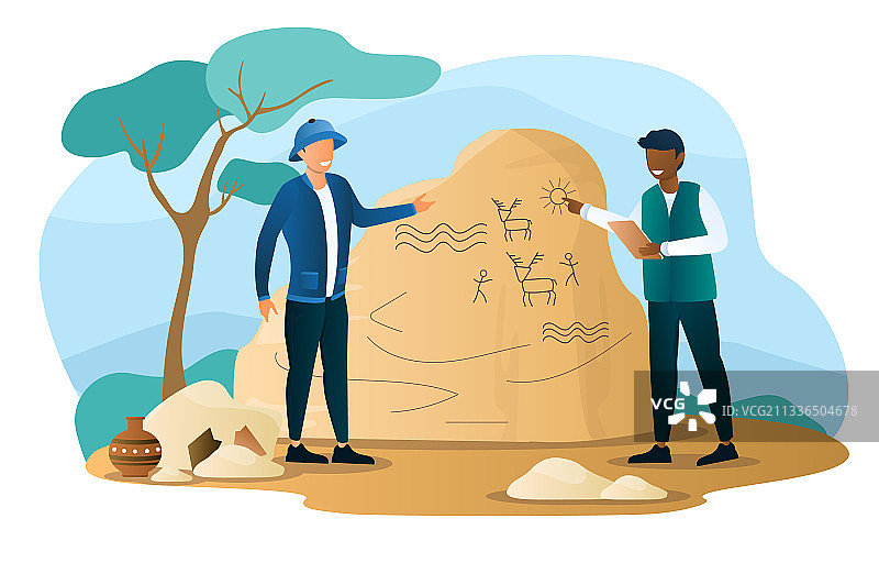 历史学家挖掘搜索研究文物图片素材