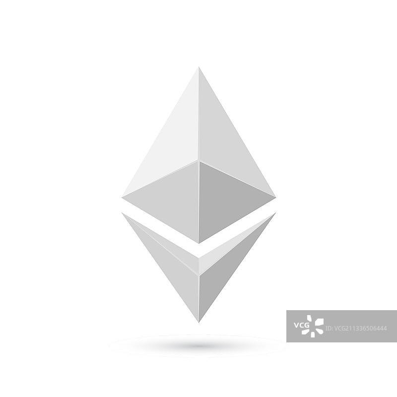 白色以太坊标志，白色背景图片素材