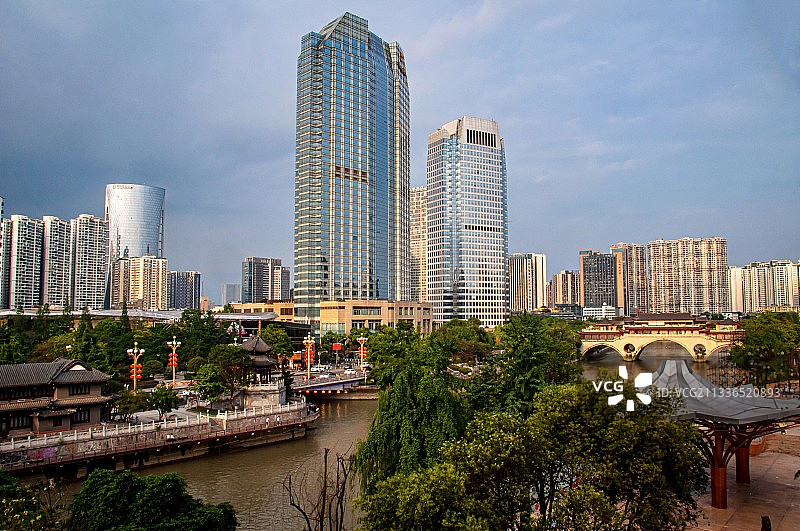 醉美锦江夕阳红图片素材