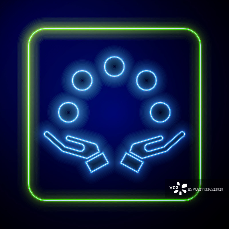 发光霓虹灯杂耍球图标图片素材