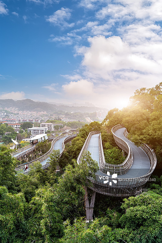 福州福道钢架镂空桥图片素材