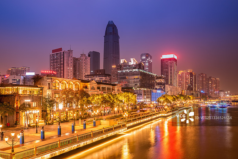 浙江宁波城市夜景图片素材