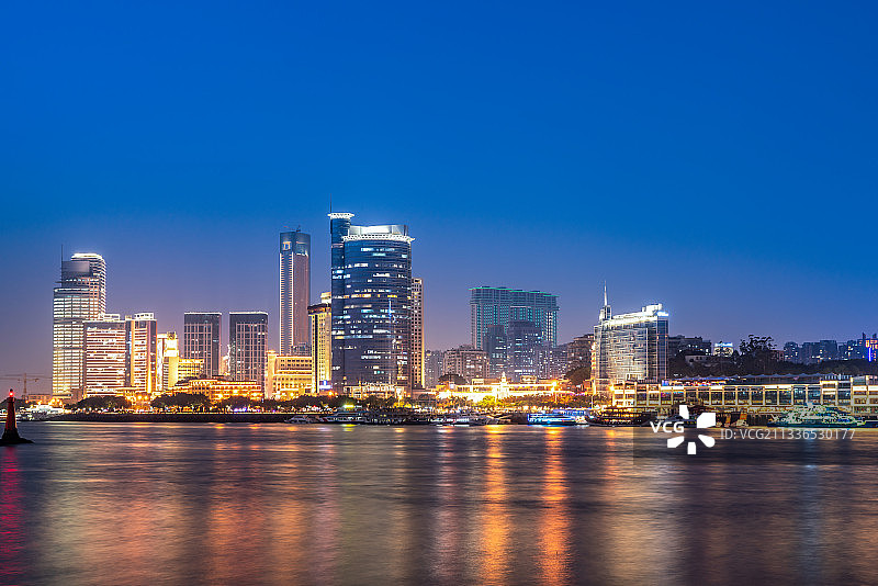 厦门海岸线海岛夜色图片素材