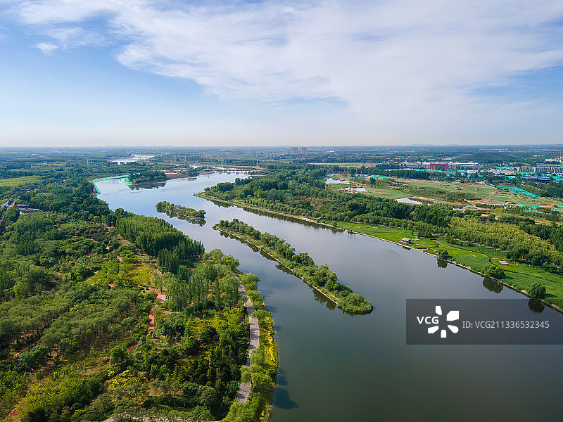 航拍北京通州大运河森林公园图片素材