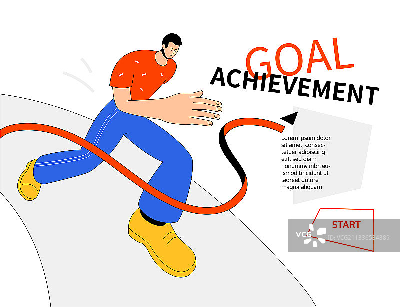 目标达成现代彩色线条设计图片素材