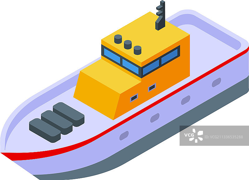 救援船图标2.5D风格图片素材