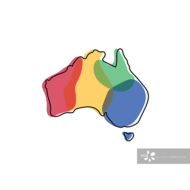 澳大利亚地图Logo设计图片素材