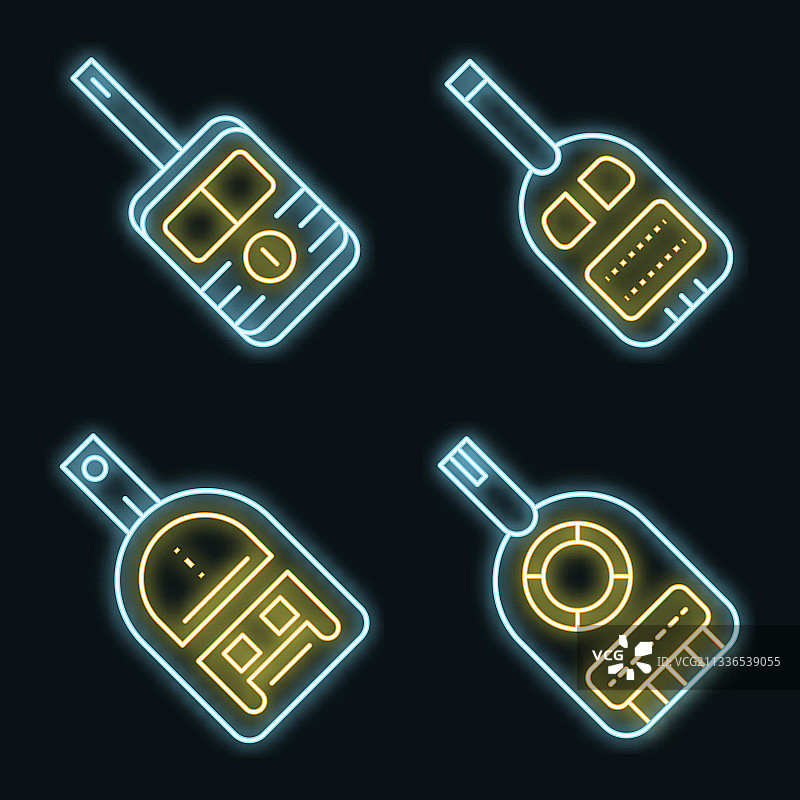 霓虹血糖仪图标套装图片素材