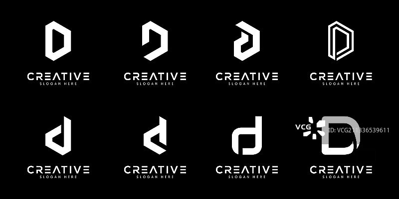 首字母D Logo设计模板图片素材