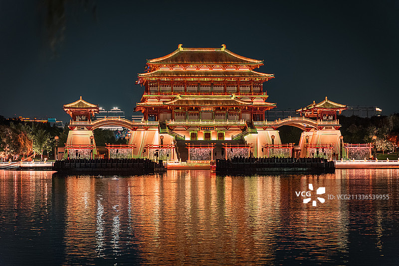 大唐芙蓉园夜景图片素材