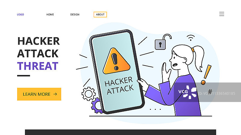 黑客攻击抽象概念图片素材