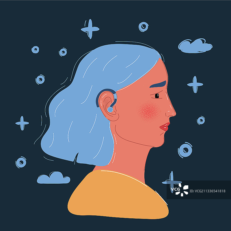 听力损失的女人图片素材