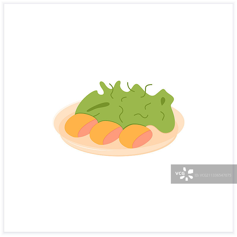 春季卷心菜扁平图标图片素材