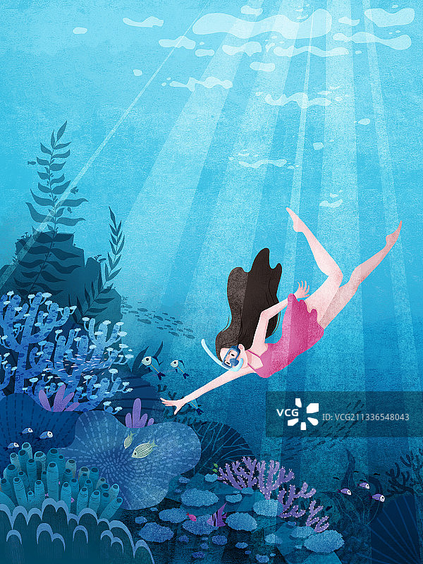 夏天浮潜图片素材