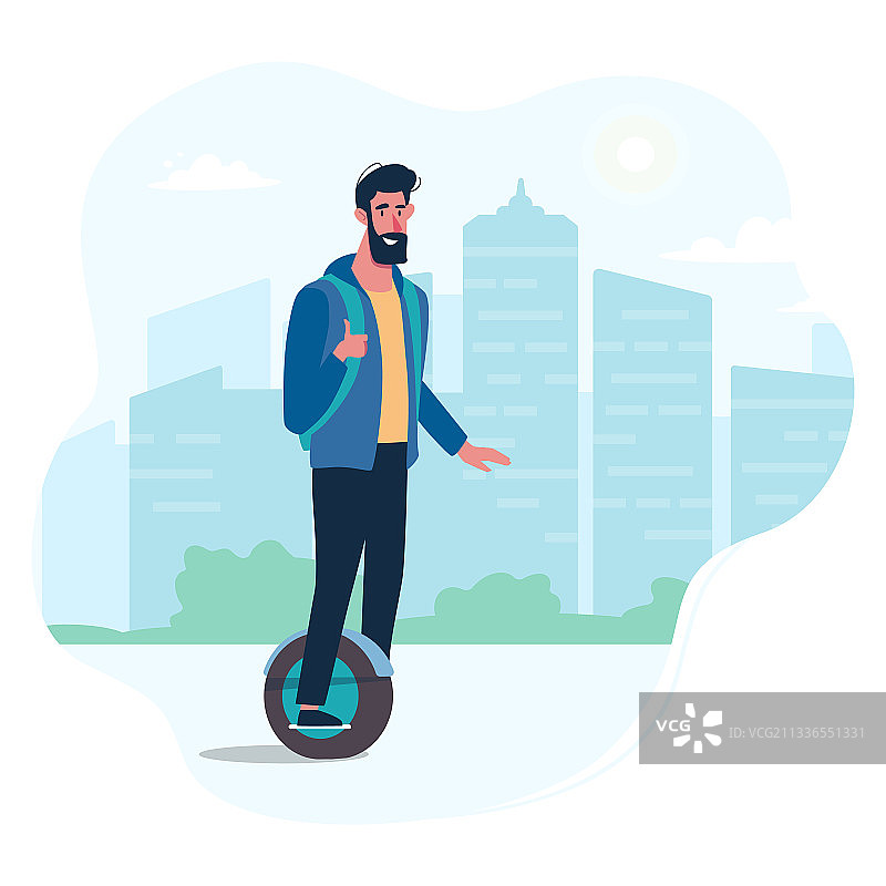 男人骑着平衡车图片素材