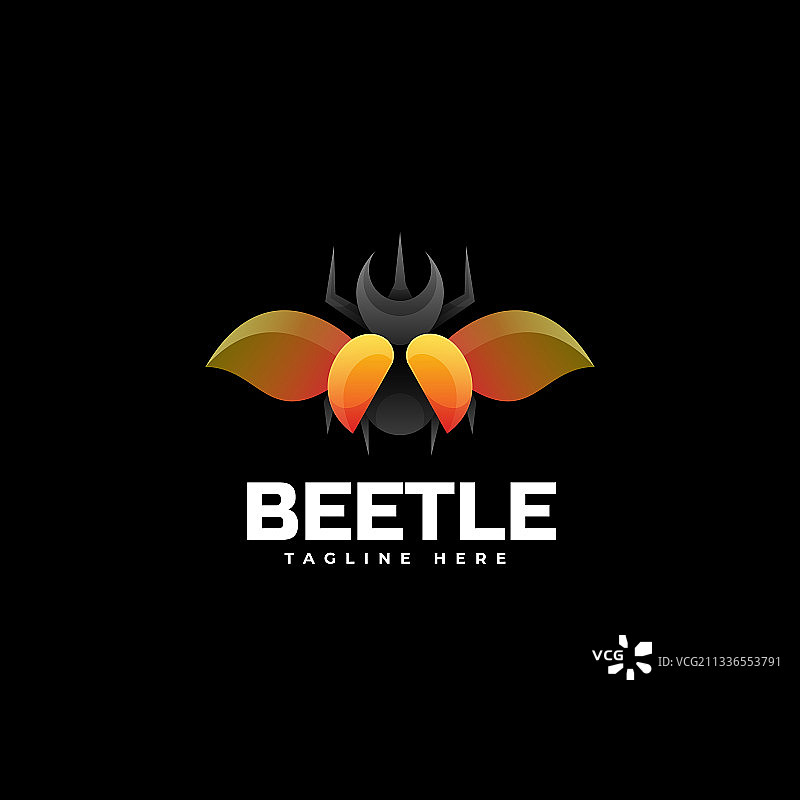 渐变彩色甲壳虫logo图片素材