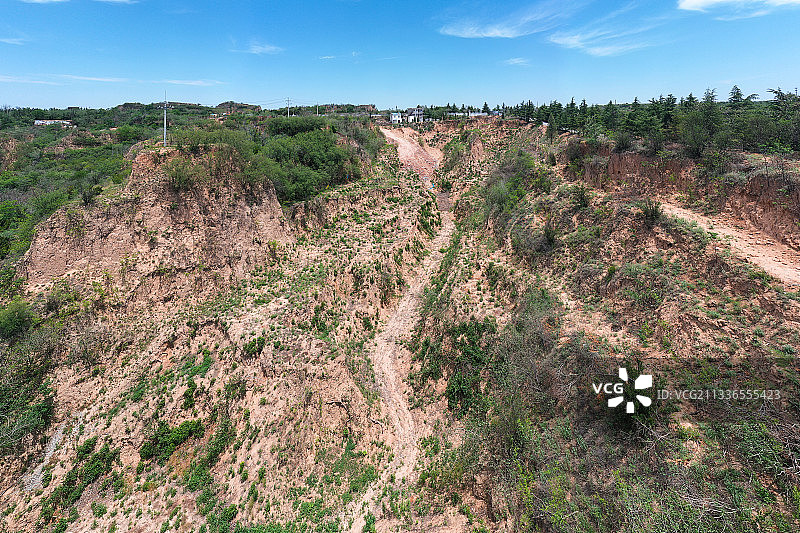 荥阳市楚河汉界古战场风景区航拍图片素材