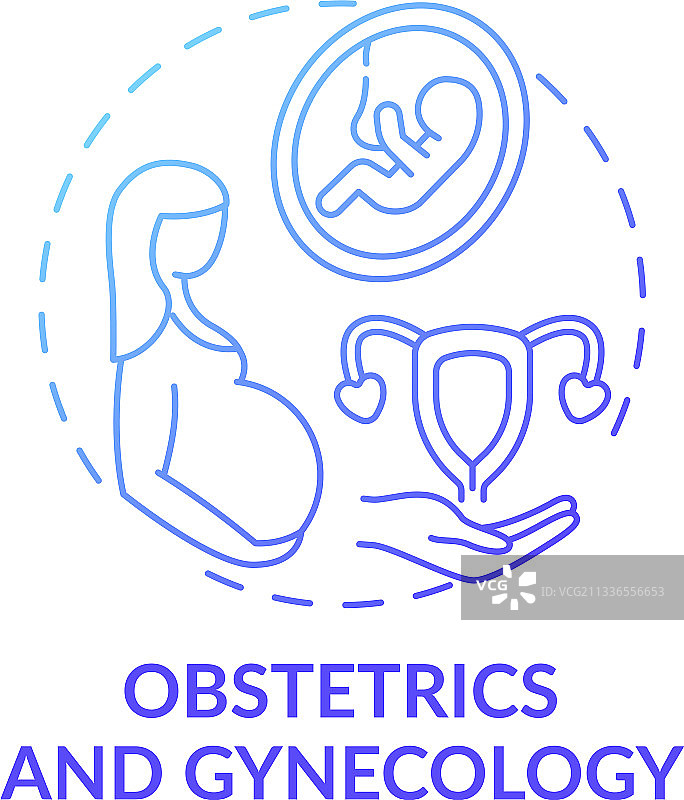 妇产科蓝色渐变概念图片素材