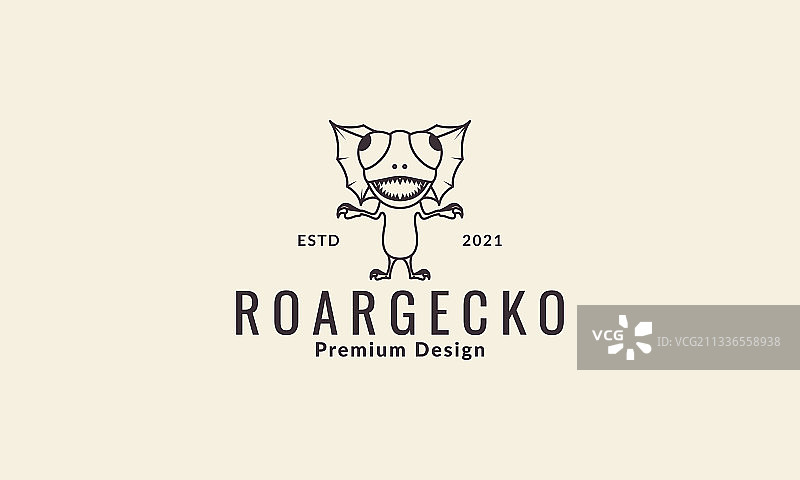 愤怒的壁虎Logo符号图标设计图片素材