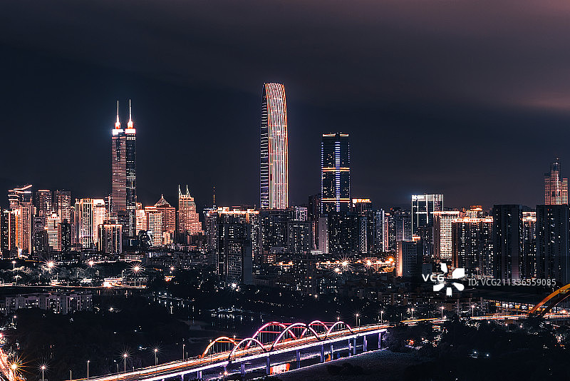 换个视角看洪湖公园地王大厦京基一百图片素材