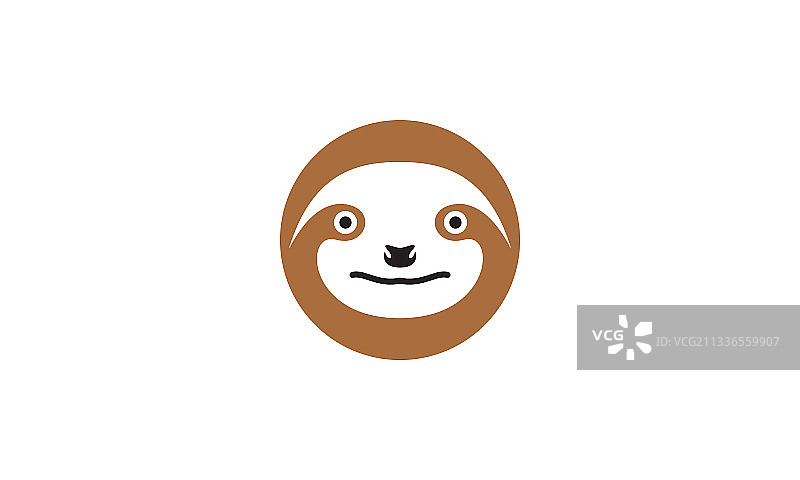 可爱树懒头像标志符号图标设计图片素材