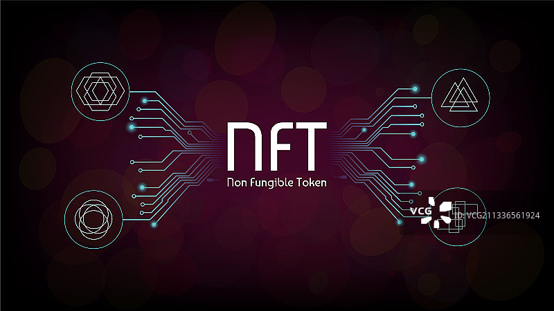 带有PCB的NFT非同质化代币信息图图片素材